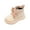 Beige, variant on Kids Girls Leather Ankle Boots Toddler Wide Toe Box Cute Bows Combat Booties Platform Non Slip Dress Shoes Beige Size 1 Big Kids