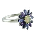 thumbnail image 3 of Cocktail 0.95 Ctw Ethiopian Opal Iolite Amethyst 925 Sterling Silver Women Wedding Ring Size US- 7, 3 of 8