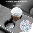 thumbnail image 5 of Car Coasters 2 Pack Stone Car Cup Holder Watercolor Green Blue Pink Absorbent Drink Car Coaster Ceramic Set Small 2.56 inch Cup Coasters, 5 of 7