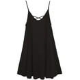 thumbnail image 1 of Vestido Sexy de gasa con tirantes para mujer, traje femenino de gran tamaño, Color liso, con cinturón cruzado, Espalda descubierta, para fiesta, primavera y verano, 2024Black, 1 of 4