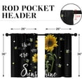 thumbnail image 2 of Sunflower Kitchen Curtains 36 Inch Length Bees Flower Window Curtains Over Sink Set of 2, Summer Sunshine Black Short Tier Curtain for Kitchen, Farmhouse Small Kitchen Decor 26x36 Inch, 2 of 6