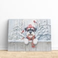 thumbnail image 3 of Playful Schnauzer Welcomes Winter Snowy Day with Cardinal Bird Horizontal Matte Canvas Poster Miniature Schnauzer Dog Lover Wall Art Home Decor - 2017, 3 of 5