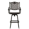 thumbnail image 2 of Cast Aluminum Outdoor Swivel Bar Stool | Diamond Lattice Design for Outdoor Decoration | Light and Durable Aluminum | Solves Rust and Weathering, 2 of 4