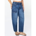 thumbnail image 5 of Celebrity Pink Women's Mid Rise Utility Barrel Jeans, Sizes 1-21, 5 of 6
