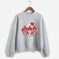 thumbnail image 2 of Valentines Day Womens Large Solid Sweater Print Round Neck Long Sleeve Pullover Top, 2 of 3