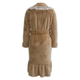thumbnail image 5 of Plus Size Robe for Women Fleece Loungewear Oversized Warm Women's Robes Bath Womens Bathrobe Khaki, 5 of 6