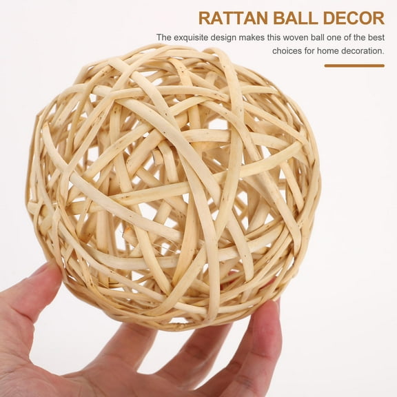 Niceauty Bar Decoration Rattan Balls Wicker Khaki 1 Set
