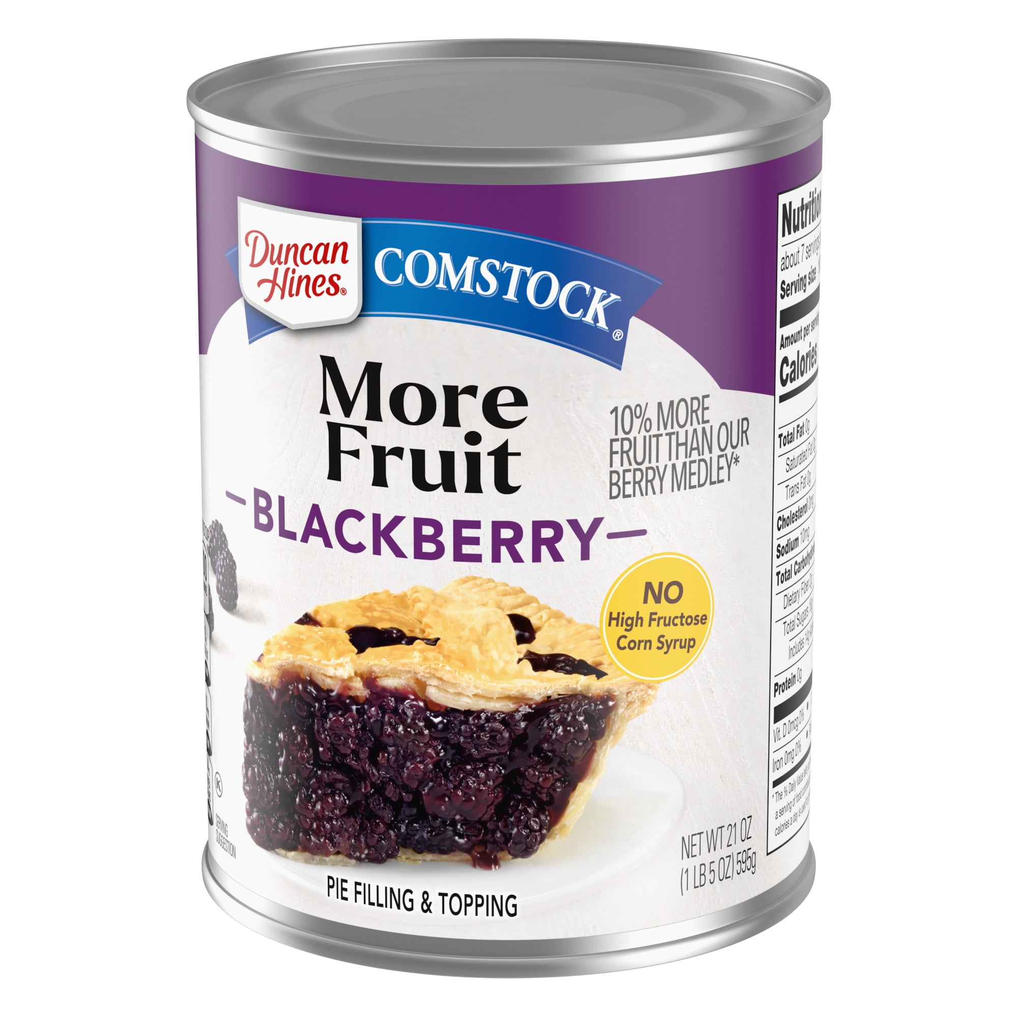 (3 pack) Duncan Hines Comstock More Fruit, Blackberry Pie Filling and Topping, Ready to Use, 21 oz.