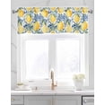 thumbnail image 2 of Lemon Fruit Kitchen Valances for Windows Farmhouse Linen Window Valance Curtain for Living Room Window Treatment Spring Plants Abstract Blue Leaves Valance Rod Pocket Topper Drape, 42 x 18 Inch, 2 of 6