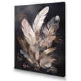thumbnail image 2 of Designart "Gold Feather Wanderlust VII" Glam Feather Wall Art Print, 2 of 5