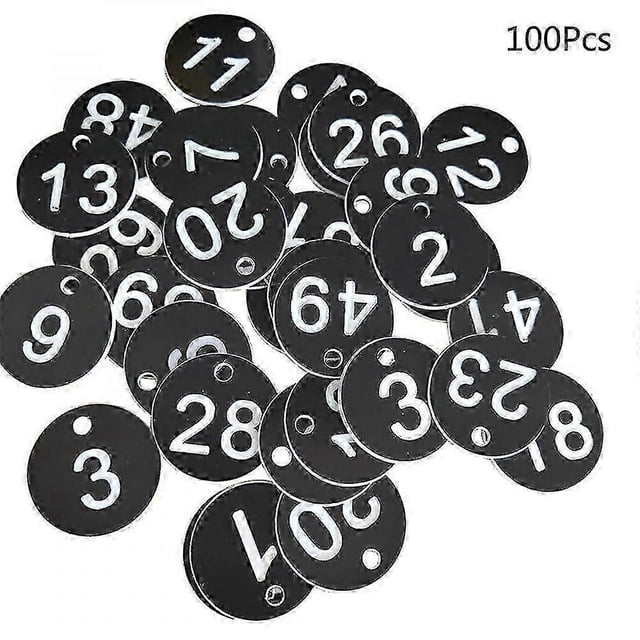 100pcs Plastic Id Number Tags 1-100 Engraved Number Id Tag Colored For Key Ring fdW IIH [CO
