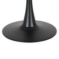 thumbnail image 6 of CorLiving Ivo Modern Round Brown Engineered Wood and Black Steel Pedestal Dining Table - Small Pedestal Dining Room Table for 3, Ideal Small Round Kitchen Table, Bistro Cafe Table, 6 of 6