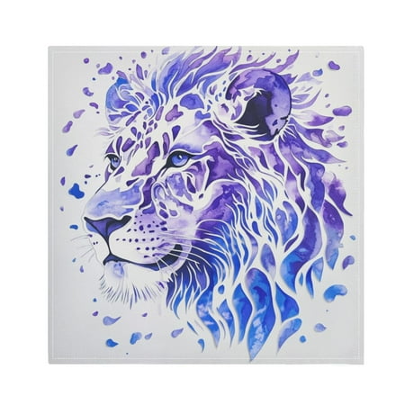 

Napkin Satin Napkin 20*20Inchx6 Kitchen Towel Dinner Plate Towel Decorative Towel Napkin Tea Towel Suitable For Kitchen Table Blue Beautiful Lion