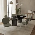 thumbnail image 3 of LeisureMod Celestial Modern Boucle Dining Chairs – Upholstered Accent Side Chairs with White Powder-Coated Iron Frame for Dining Room, Living Room, or Bedroom Set of 2, 3 of 8