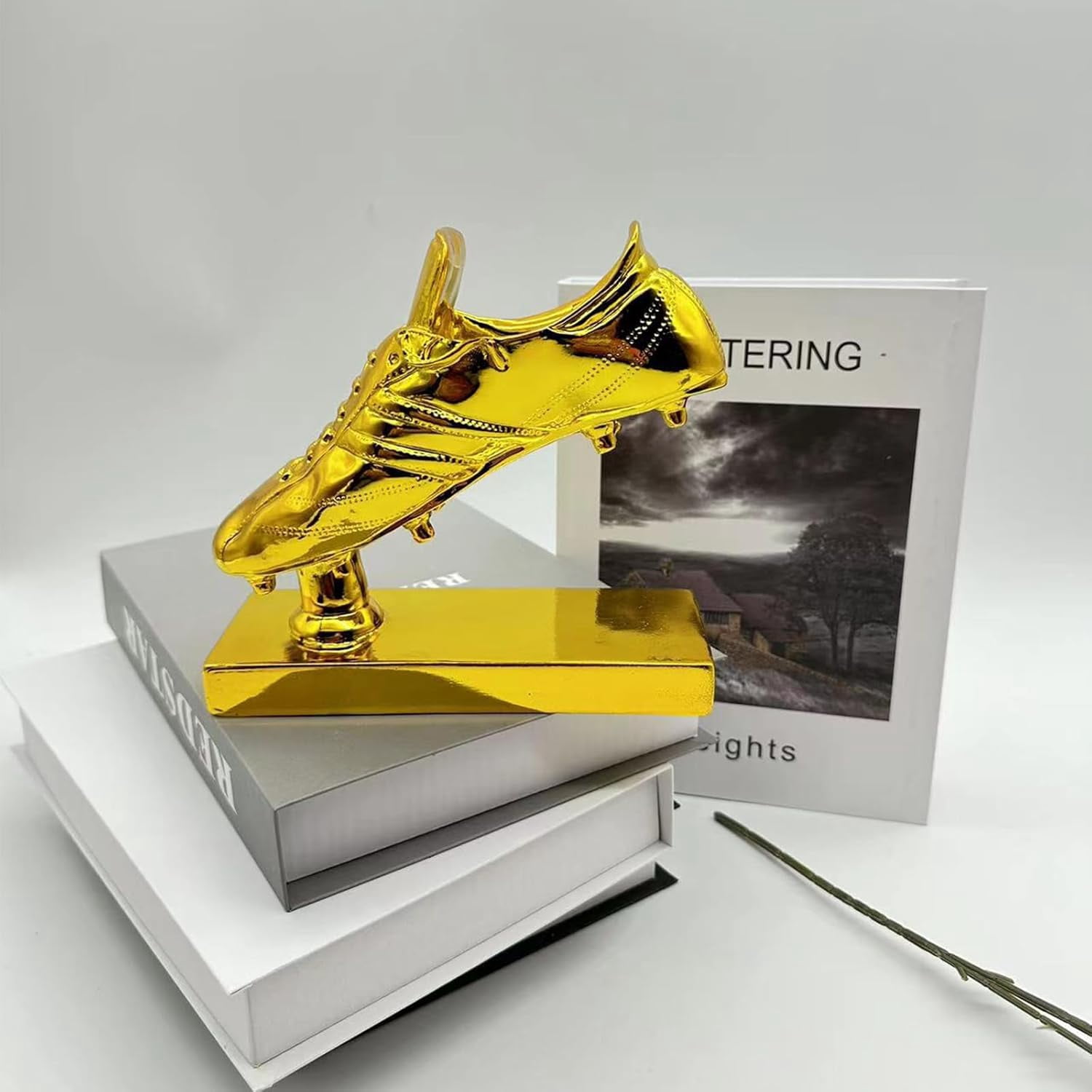 Golden Stand Football Boot Trophy Shoe Resin Winners Cup Crafts Best Gold Plated Soccer Award Model Cup Gift Fans League Souvenirs,Gold