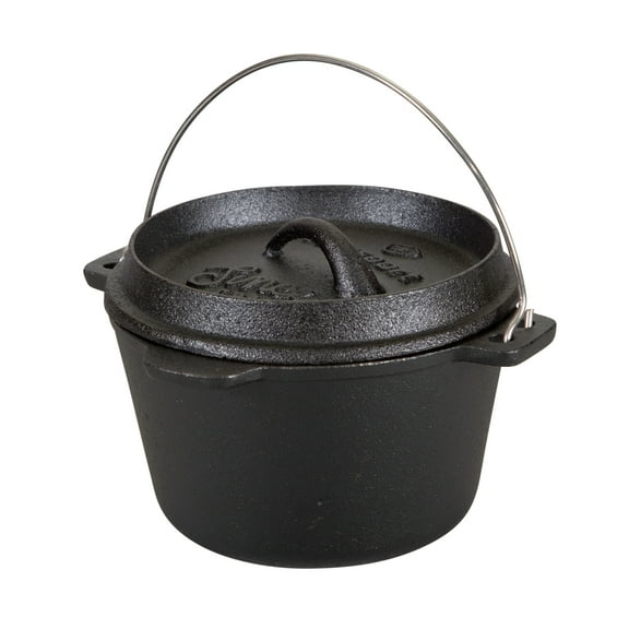 Stansport 1 QT Pre-Seasoned Cast Iron Dutch Oven Flat Bottom
