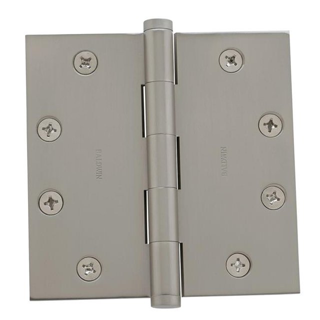 4.5 x 4.5 in. Square Corner Hinge, Satin Nickel