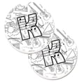 thumbnail image 1 of Lettre K Notes de Musique Ensemble de 2 sous-Verres pour Voiture, 1 of 1