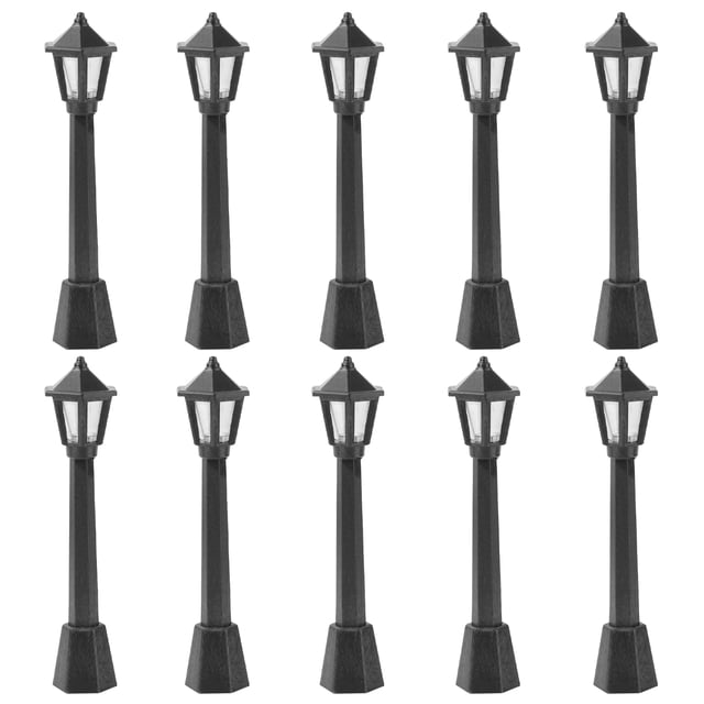 MasteelfCA 10 Pcs Lampadaires Modèle de Chemin de Fer Lampadaire Extérieur pour Accessoires de Paysage