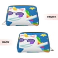 thumbnail image 3 of Naloa Cool Unicorn Star Golden Leather Makeup Bag for Purse Travel, Portable Small Cosmetic Organizer for Women and Girls, Make up Bag with Zipper, 3 of 8