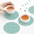 thumbnail image 7 of Pofeuu Cute Sheeps Print Leather Coasters Set of 6, Round Cups Mugs Mat Pad for Home Kitchen Heat Resistant Drink Coasters,Round Shape, 7 of 7