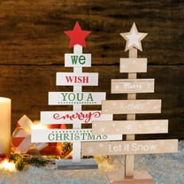 HOMOBABE Tabletop Trees for Decorating Christmas Tree Ornaments Wood 2Pcs