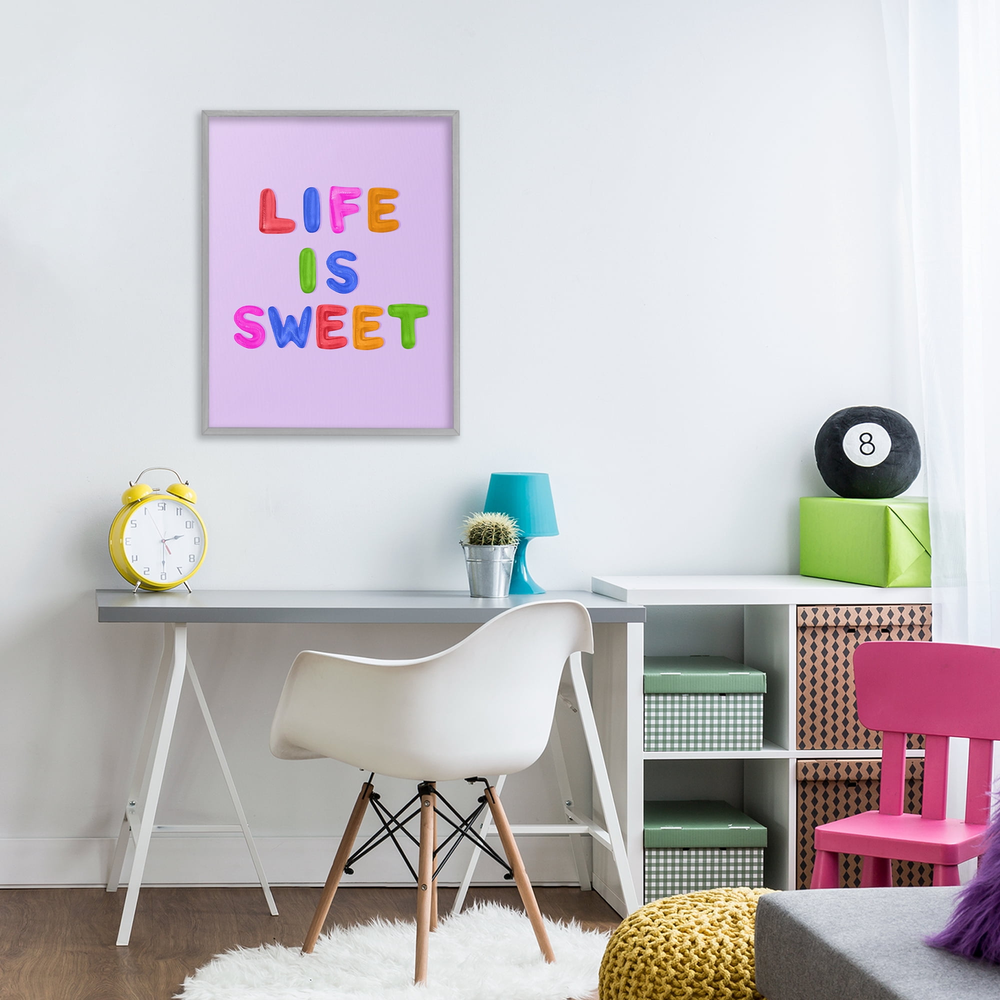Stupell Industries Life Is Sweet Gummies Gray Framed Giclee Art, design by LISH Creative