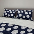 thumbnail image 2 of Night Sky Comforter & Sham Bedding Set, Smiling Moon Cartoon Characters Dots as Stars, 3 pcs Duvet Set Microfiber Filling Quilt, 5 Sizes, Violet Blue Ceil Blue, by Ambesonne, 2 of 4