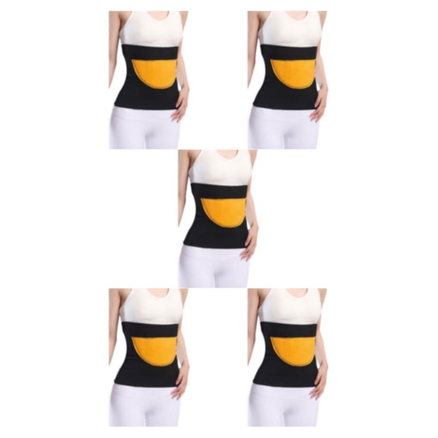 Transemion Stay Warm And Stylish Back Warmer Belt Breathable Elastic Waist Back Support brushed black M 5Set