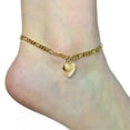 thumbnail image 1 of Women s Ankle Leg Bracelet Beach Jewelry Ladies Gold Color Stainless Steel Figaro Chain With Heart Pendant Anklets for Women, 1 of 5