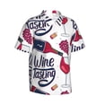 thumbnail image 2 of Bixox Men's Hawaiian Shirts Men's Red Wine Glass Bottle Print Short-Sleeve Shirt-Small, 2 of 8