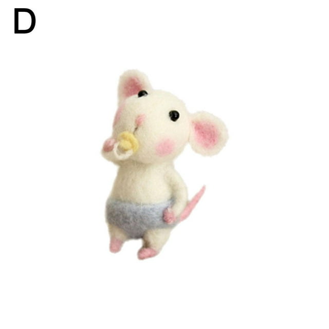 Mice Needle Felting Starter Kit,Needle Felting Kit Beginner Felting Kits for Beginners,Unfinished Wool Felt Animal Kit Mice Needle Felting Starter Kit for Beginner DIY Craft