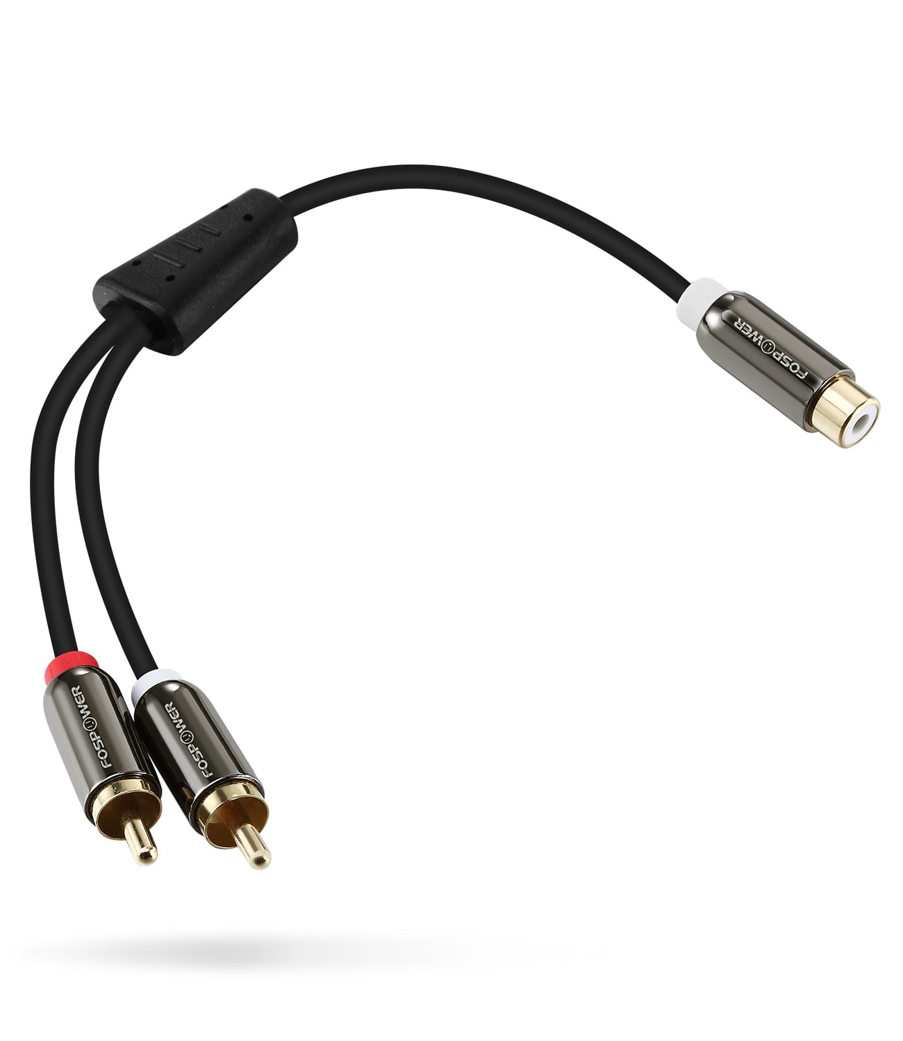 1 Male to 2 Female Y Splitter Connectors Extension Cord 8 inch Male Stereo Audio Y Adapter Subwoofer Cable 1 RCA FosPower Y Adapter to 2 RCA Female 24k Gold Plated
