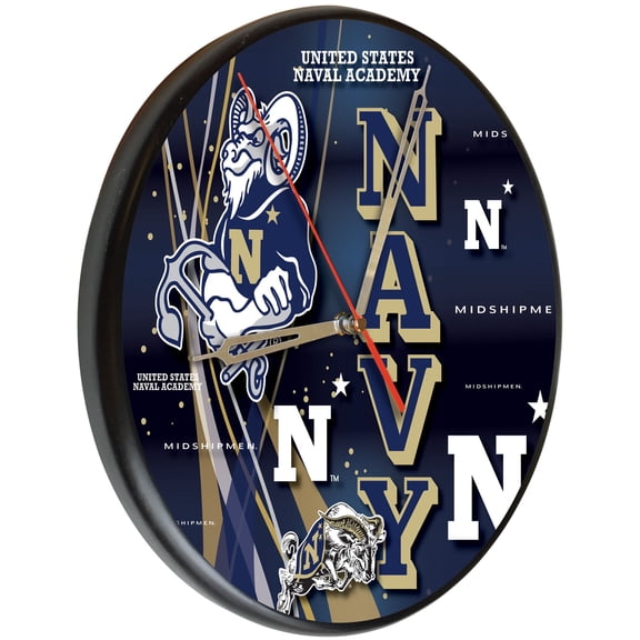 US Naval Academy 13" Solid Wood Clock