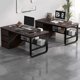 thumbnail image 3 of Long Study Office Desk Writing Vanity Standing Legs Reception Computer Desks Shelf Drawers Escritorios De Ordenador Furniture My Lux Decor Round, 3 of 33