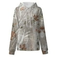 thumbnail image 4 of Mlqidk Women's Camo Hoodie Maple Leaf Print Oversized Sweatshirt Fleece Hooded Sweatshirts with Pocket Casual Fall Pullover Khaki Medium, 4 of 5