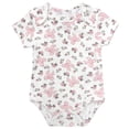 thumbnail image 4 of Baby Essentials Baby Girl 6 Pack Short Sleeve Bodysuit Romper, Baby Outfit Set, (9 months,Daddy's Girl Floral Print), 4 of 9
