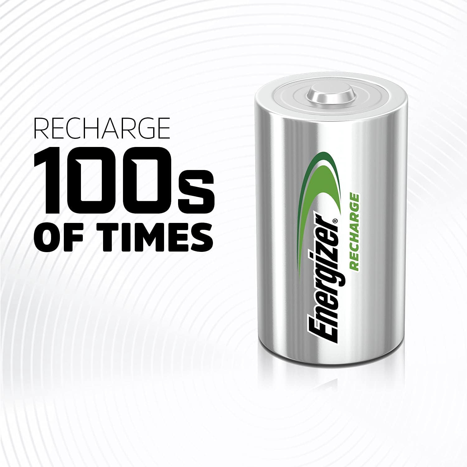 Recharge Universal Rechargeable D Batteries, 2 Pack