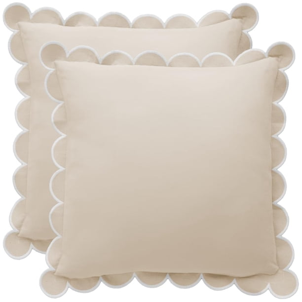 Funda de almohada BEBE BASK festoneada, 100% algodón, 45 x 45 cm, juego de 2