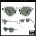 thumbnail image 2 of Mens Square Round Vintage Horn Rim Hipster Sunglasses Slate - Green, 2 of 8