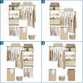 thumbnail image 6 of Homieasy Wall Cabinet with Hanging Rods, 60'' Wide Laundry Wall Cabinet with 2 Drawers, Open Rack & Adjustable Inner Shelf, Storage Cabinet Wall Mounted, Natural, 6 of 7