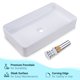 thumbnail image 3 of Aquaterior Bathroom Vessel Sink Faucet Set Ceramic Bathroom Countertop Vessel Sink & One Hole Vanity Mixer Bar Faucet w/Pop Up Drain  (CUPC NSF CEC), 3 of 11