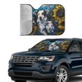 thumbnail image 2 of Yiaed Sunset Sunflower Dog Print Car Windshield Sunshade Front Auto Car Front Window Sun Shade Foldable Sun Visor Shield Cover Auto Accessories for Sedan SUV Truck-Small, 2 of 5