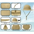 thumbnail image 3 of Fishing Sun Bonnie Bucket Hat Unisex Adult 360% UV UPF 50+ Solar Protection, Lightweight Outdoor Summer Wide Brim Visor Cap with Detachable Neck Flap, Face Cover Mask, Windproof, For Beach, Khaki, 3 of 3
