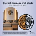 thumbnail image 2 of Swift Beacon Eternal Harmony Clock Wood & Metal Wall Art - Elegant Textured Black Finsihed with CNC Engraved Art, Ideal Wall Decor for Living Room, Bedroom, Office and Playroom, 2 of 7