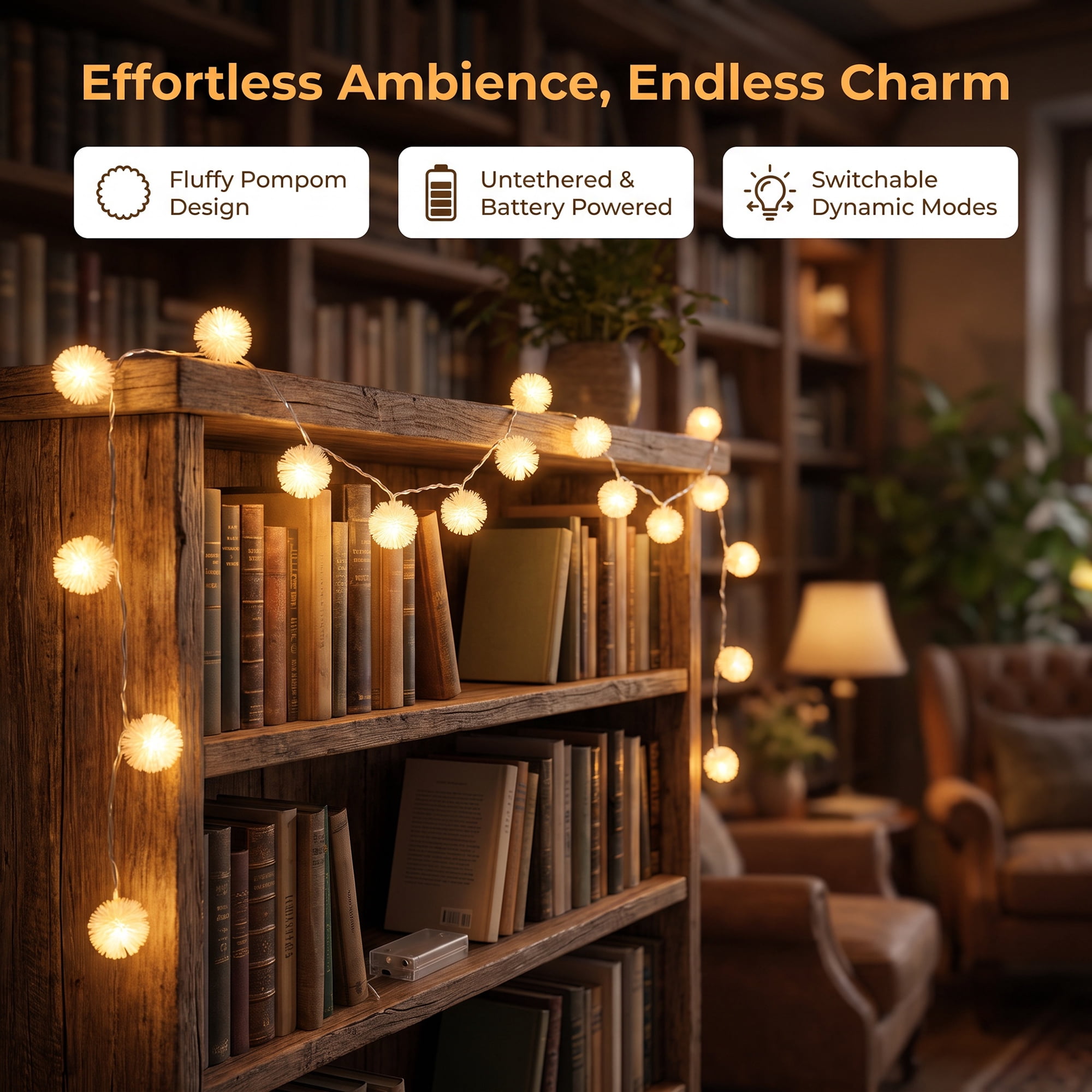 Unique Bargains Lights for Cozy Modern Fairy Lamps 4.9 ft Battery Operated