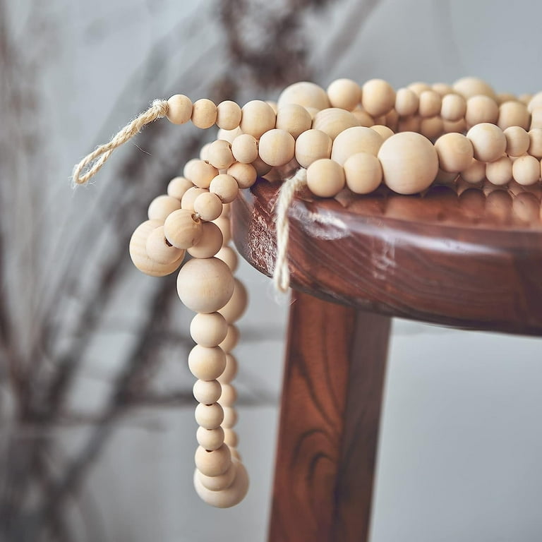 Farmhouse Beads 7ft Wood Bead Garland with Christmas Tree&nbsp