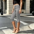thumbnail image 3 of LIaqionyy Women Capri Pants Low Rise Lightweight Cropped Leggings Knee Length Striped Yoga Pant Workout Bottom, 3 of 7