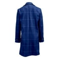 thumbnail image 5 of Luwomo Plaid Wool Coats for Women Fall Winter Casual Checkered Long Dress Blazer Jackets Trench Coats Peacoats,Blue,2XL, 5 of 5