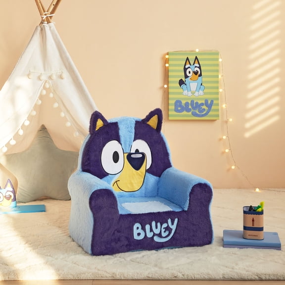 BBC Bluey's Vacuum Sealed Figural Foam Chair for Toddlers